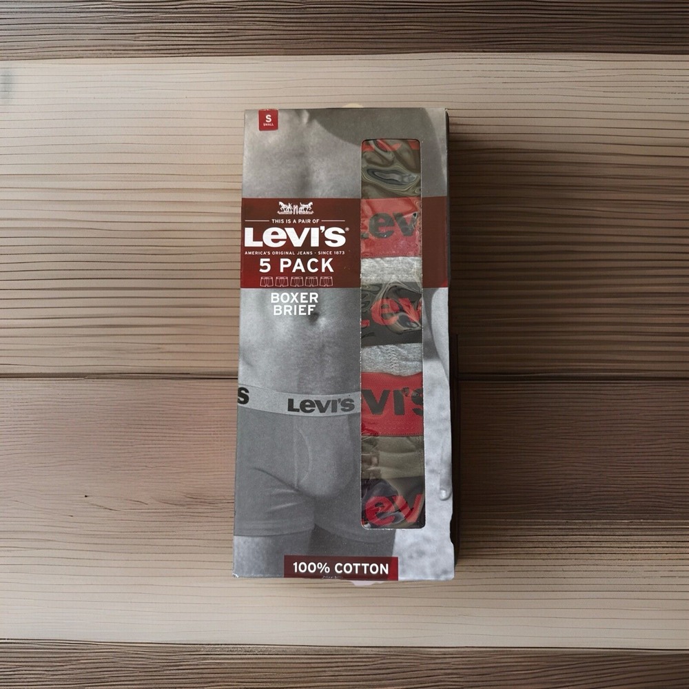 Levi's Boxer Brief 100% Cotton 5 Pack‎ Contour Pouch Small 28-30